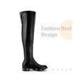 thumbnail image 3 of BLISSFUL STEP Round Toe Low Block Heel Over the Knee High Boots for Women, 3 of 5