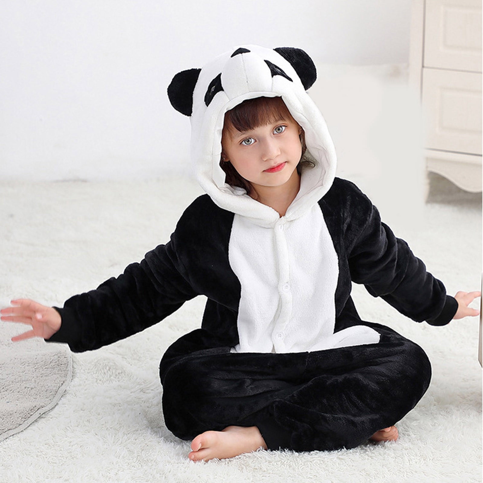 CUZIBR Baby Boys Girls Rabbit Animal Winter Romper Jumpsuit Oneise One-Pieces Hoodie Long Sleeve Sets Outfits Leisure Dailywear For Toddler,Black,7-8 Years