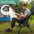 thumbnail image 5 of Lightweight Camping Chairs with Adjustable Height, Portable Camping Chairs for Adults with Carry Bag and Side Pockets, Folding Chairs for Outside for Camping, Beach, Fishing, Trip, Picnic (Black), 5 of 7