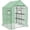 Green#4, variant on Outdoor Lighting Outsunny 4.6' x 4.7' Portable Greenhouse, Water/UV Resistant Walk-In Small Outdoor Greenhouse with 2 Tier U-Shaped Flower Rack Shelves, Roll Up Door & Windows, Green,Outdoor String L
