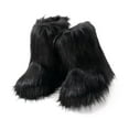 thumbnail image 3 of IXU Faux Fur Boot For Women Furry Fluffy Comfy Plush Warm Outdoor Mid-Calf Boots with Round Toe, 3 of 6