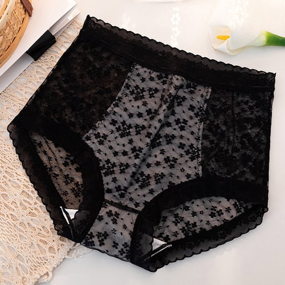 Women Plus Size High Waist Abdominal Panties Ladies Crotch Raise Lace Panties Briefs Womens Underwear Seamless plus Size plus Size Panties for Women 4x Panties Bikini for Women Seamless Microfiber