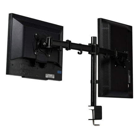 Goplus Steel Dual Monitor Arm Desk Table Mount Stand 2 LCD Fully Swivel Clamp up to 27''