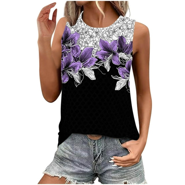 T-Shirt Décontracté pour Femmes, Col Rond, Manches Courtes, Mélange Polyester Spandex, Tissu Extensible Respirant, Tenue Printemps Été, Taille Réelle, Violet