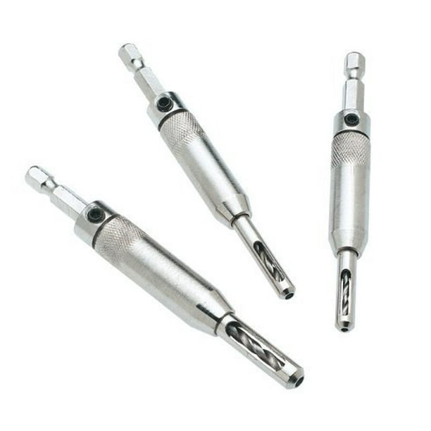 3 Pc High Speed Steel HSS Drill Bit Set Self Centering Hinge Door