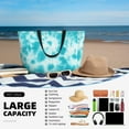 thumbnail image 5 of PAYOHTO Teal Tie Dye Blue Large Beach Tote Bags for Womens Mens Sandproof Swim Pool Bag with Zipper for Travel Vacation, 5 of 7