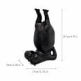 thumbnail image 3 of Creative Yoga Hippo Resin Bookends Black Animal Book Holder Desktop Decoration Gift, 3 of 9