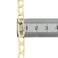 thumbnail image 6 of 10K Yellow Gold Diamond Cut Textured Fancy Figaro Link Chain 7mm Necklace 22", 6 of 7