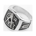 thumbnail image 2 of Masonic Rings Freemason Ring. Stainless Steel G Masonic Ring Pinstripes, 2 of 5