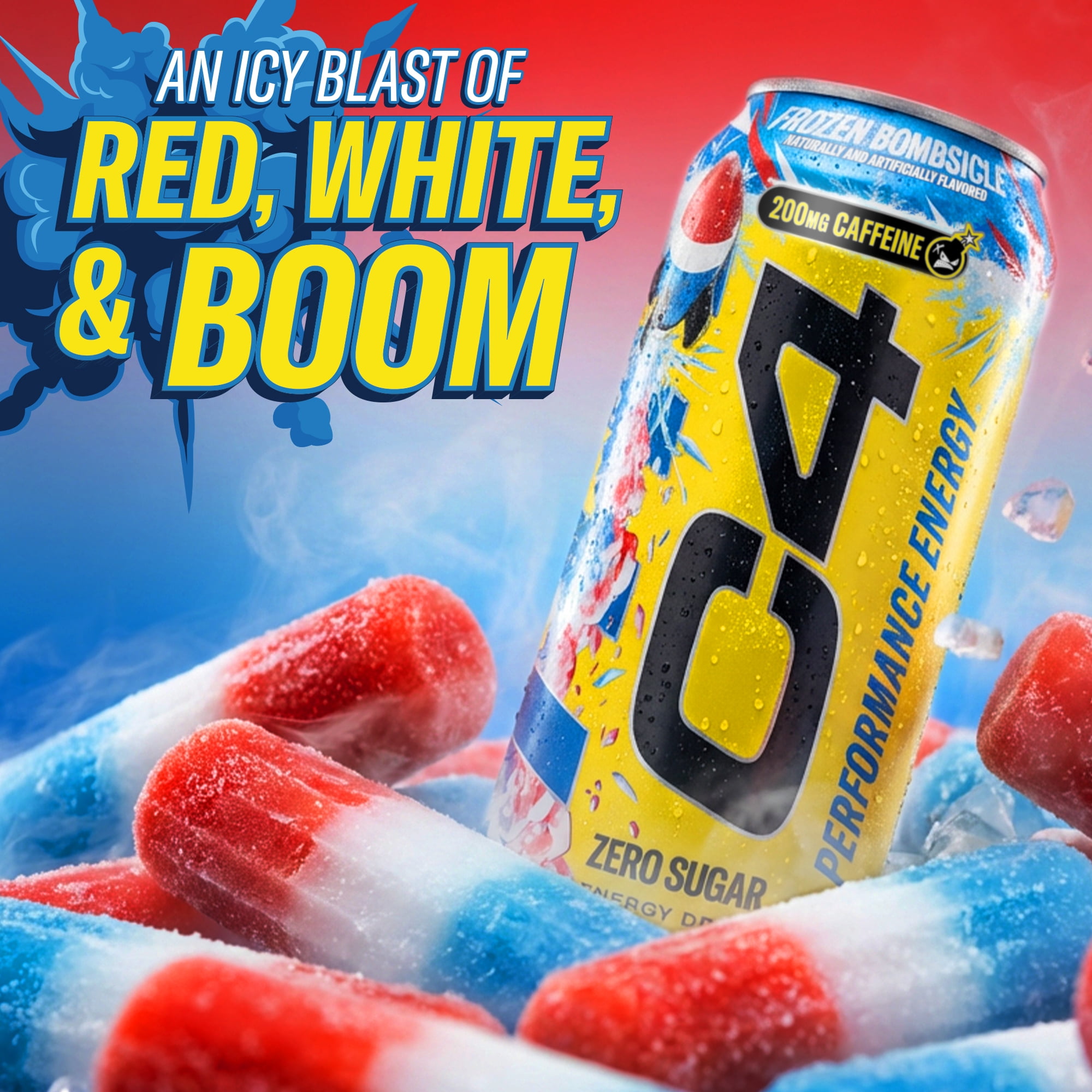 C4 Performance Energy Drink, Frozen Bombsicle, 16 fl oz Single Can