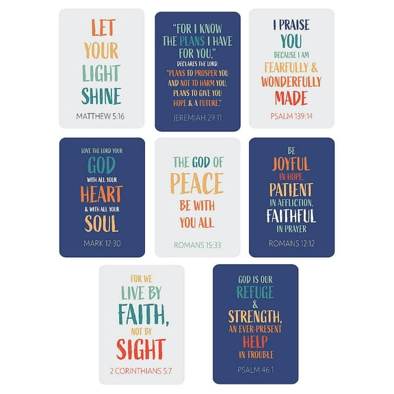 Fun Express Bulk 144 Pieces Religious Encouragement Wallet Cards - 2 1/2" x 3 1/2"