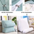 thumbnail image 3 of ColourTree Light Beige Wedge Reading Bed Sofa Rest Backrest, Reading and TV Pillow, Back Wedge Cushion Pillow with Adjustable Neck Pillow for Books, Gaming or Watching TV, 3 of 6