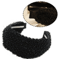 thumbnail image 3 of Diadema ancha y rígida, diadema retro de moda hecha a mano, diadema tejida de tela vintage para mujeres y niñas, accesorios para el cabello Ormromra CPB-DE-LYY765-2, 3 of 5