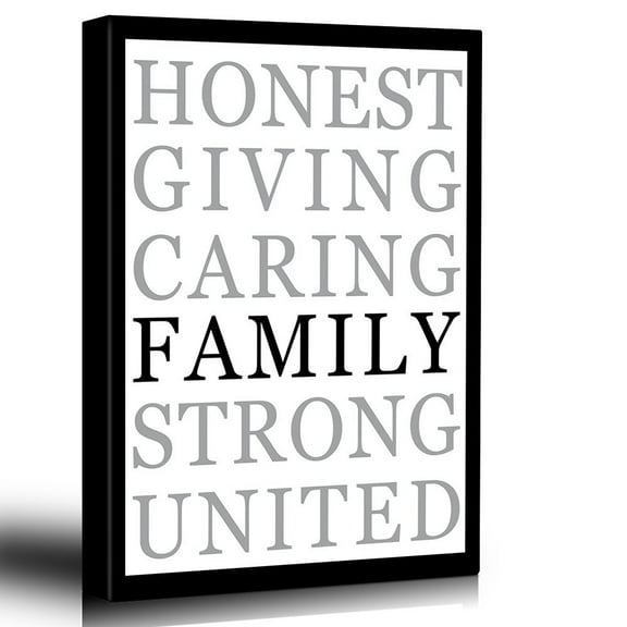 wall26 - Family Values Artwork - Graphic Print - Striking Contrast Lettering - Modern Artwork - Canvas Art Home Art - 24x36 inches