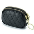 thumbnail image 1 of Titular de la tarjeta de crédito RFID para mujer pequeña cartera de cuero con cremallera con llavero extraíble, 1 of 5