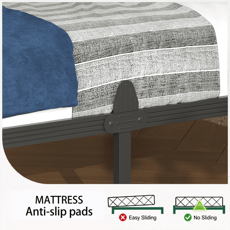 Auroral Zone 14" King Metal Platform Bed Frame, Noise Free photo 3