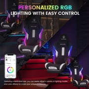 GTPLAYER RGB Gaming chair with footrest and Lumbar Support , Ergonomic LED Light Office Chair for Adults