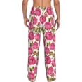 thumbnail image 3 of Uemuo Rose Flowers Pattern Men's Wide Leg Palazzo Lounge Pants with Pockets Light Weight Loose Comfy Casual Pajama Pants-, 3 of 9