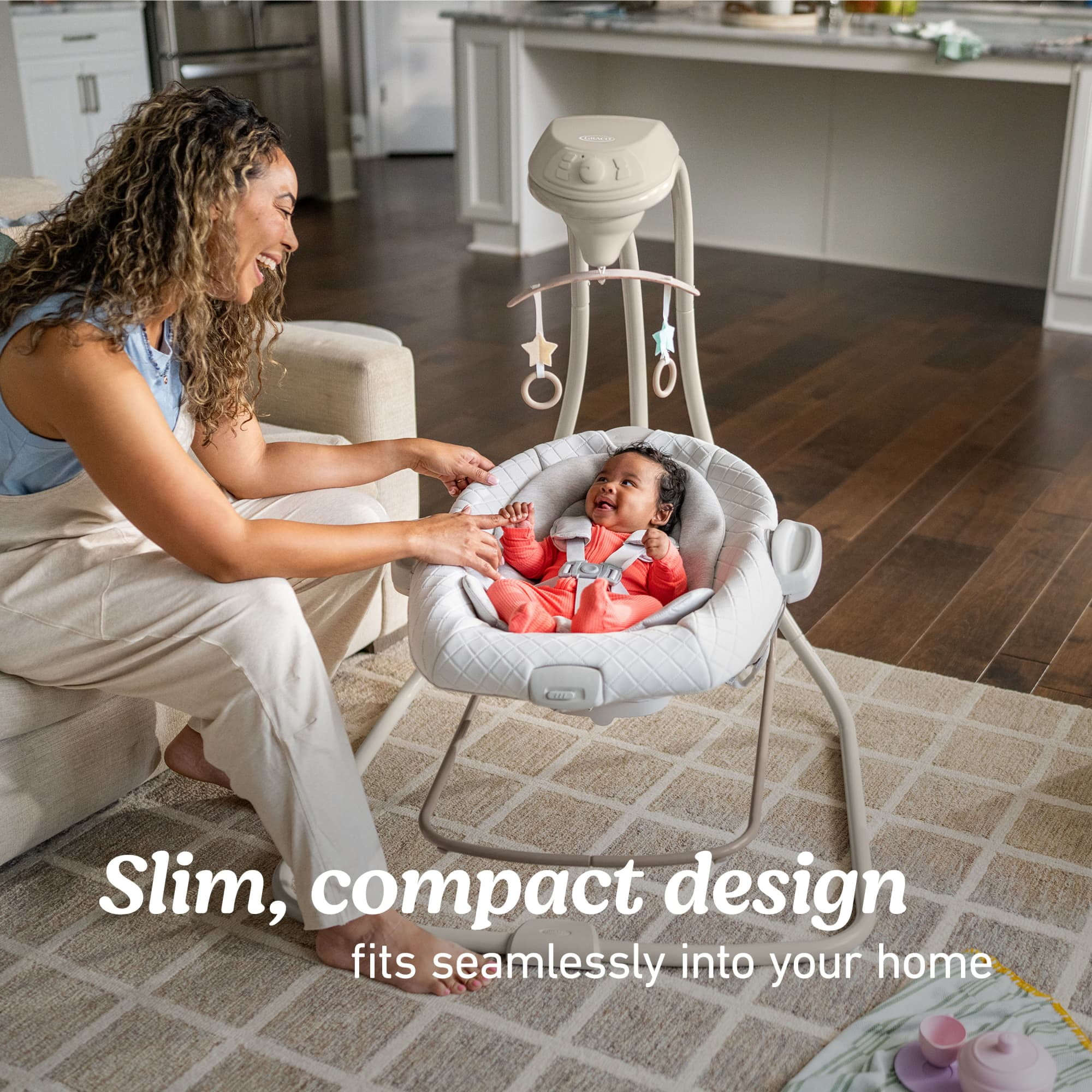 Graco DuetConnect LX Baby Swing and Bouncer, Wales White
