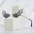 thumbnail image 1 of Gafas de sol BLESIY Decoración de perlas Marco dorado Resistencia al impacto Cómodo de usar Decoración Gris, 1 of 7