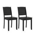 thumbnail image 1 of Costway Armless Wood Dining Chair Set of 2 with Rubber Wood Legs Curved Backrest Kitchen Black, 1 of 10