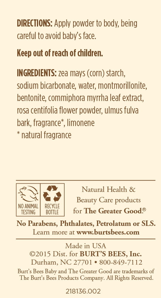 burt's bees baby bee dusting powder