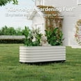 thumbnail image 5 of EuKer Raised Planters with Wheels, 94.5" Metal Planter Box W/Built-In Water Storage System for Indoor/Outdoor, White, 5 of 7