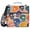 Colorful Skull, variant on 3 Ring Zipper Binder with Shoulder Strap Waterproof Trapper Keeper 2 Inch D-Ring 500 Sheets Capacity, Dirt Grass Pixel Art
