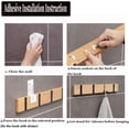 thumbnail image 4 of Wooden Wall Mounted Folding Rack, Modern Wall Floating Coat Hook Rack Space-Saving Sleek Hanger for Coats, Hats, Scarves, Key (Wooden 4 Hooks), 4 of 10
