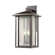 Aspen 3 Light Outdoor in Oil Rubbed Bronze with Clear Seedy Shade