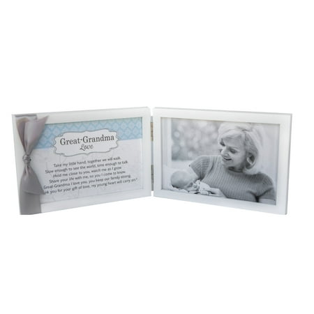 

Great-Grandma Love Poem White Double Hinged 4 x 6 Photo Frame with Ribbon