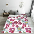thumbnail image 5 of Rateoe Watercolor Flowers Print Fuzzy Fleece Throw Blanket Extra Large,Super Soft,Fluffy and Warm Blankets for Couch,Bed,All Season Use (60"x50"), 5 of 8