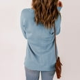 thumbnail image 6 of LINMOUA Womens Casual V Neck Sweatshirt Loose Soft Long Sleeve Pullover Tops Solid Shirts With Side Pockets, 6 of 6