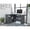 Smoke Grey, variant on L-Shaped Desk with Left Return and Sleek Handles / Retractable Tray, Sturdy Desk