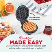 Dash Mini Waffle Maker, 4 Inch Nonstick, Chaffle Maker, Aqua