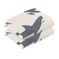 thumbnail image 2 of Cotton Bath Towels Soft Face Towel Absorbent Quick Dry Shark Silhouettes 16"x28" 2 Pack, 2 of 8