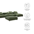 thumbnail image 3 of 4 pcs Modular Sofa and Ottoman Sectional, Green, Fabric, Living Room Lounge Cafe Lobby Hospitality Restaurant, Modern Contemporary, HB37443, 3 of 15