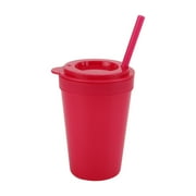 Your Zone 4-Pack Plastic 15-Ounce Capacity Tumbler Set with Lid and Straw, Multi-Colored
