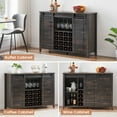 thumbnail image 4 of Acekid 47" Farmhouse Coffee Bar Cabinet with Storage, Wine Bar Cabinet with Sliding Barn Door, Buffet Sideboard Cabinet with 16 Bottle Wine Rack, 4 of 8