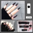thumbnail image 1 of 24pcs Uñas Postizas Cortas Con Diseño Manicura Prensa Mate Largas, 1 of 4