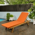 thumbnail image 2 of Mallorca 77.56"x23.62" Modern Classic Adjustable Acacia Wood Chaise Outdoor Lounge Chair with Cushion & Wheels, Orange/Natural, 2 of 9