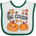 thumbnail image 3 of Inktastic Big Cousin Pumpkins with Fall Leaves Boys or Girls Baby Bib, 3 of 4