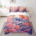 YST 7 Pieces Japanese Cherry Blossoms Bed Sets Twin Mount Fuji