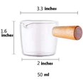 thumbnail image 2 of Crema de Vidrio Transparente de 6 Piezas con Manija de Madera, Mini Jarra de Crema de Leche para Café. 50Ml, 2 of 6