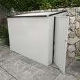 thumbnail image 6 of Outdoor Storage Shed Outsunny 4' x 7.7' Metal Outdoor Storage Shed, Lean to Storage Shed, Garden Tool Storage House with Lockable Door and 2 Air Vents for Backyard, Patio, Lawn, White,Small Storage S, 6 of 8