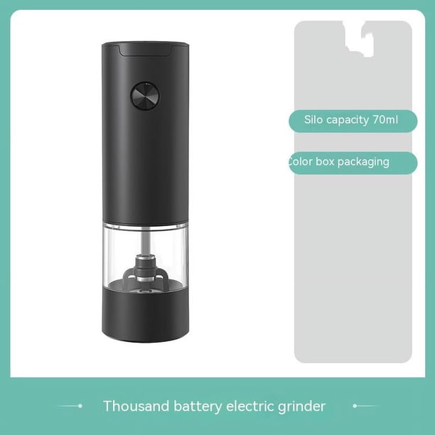 Molinillo de pimienta eléctrico, molinillo de pimienta a batería, molinillo de pimienta automático con luz LED, Control de botón con una sola mano, ajustable