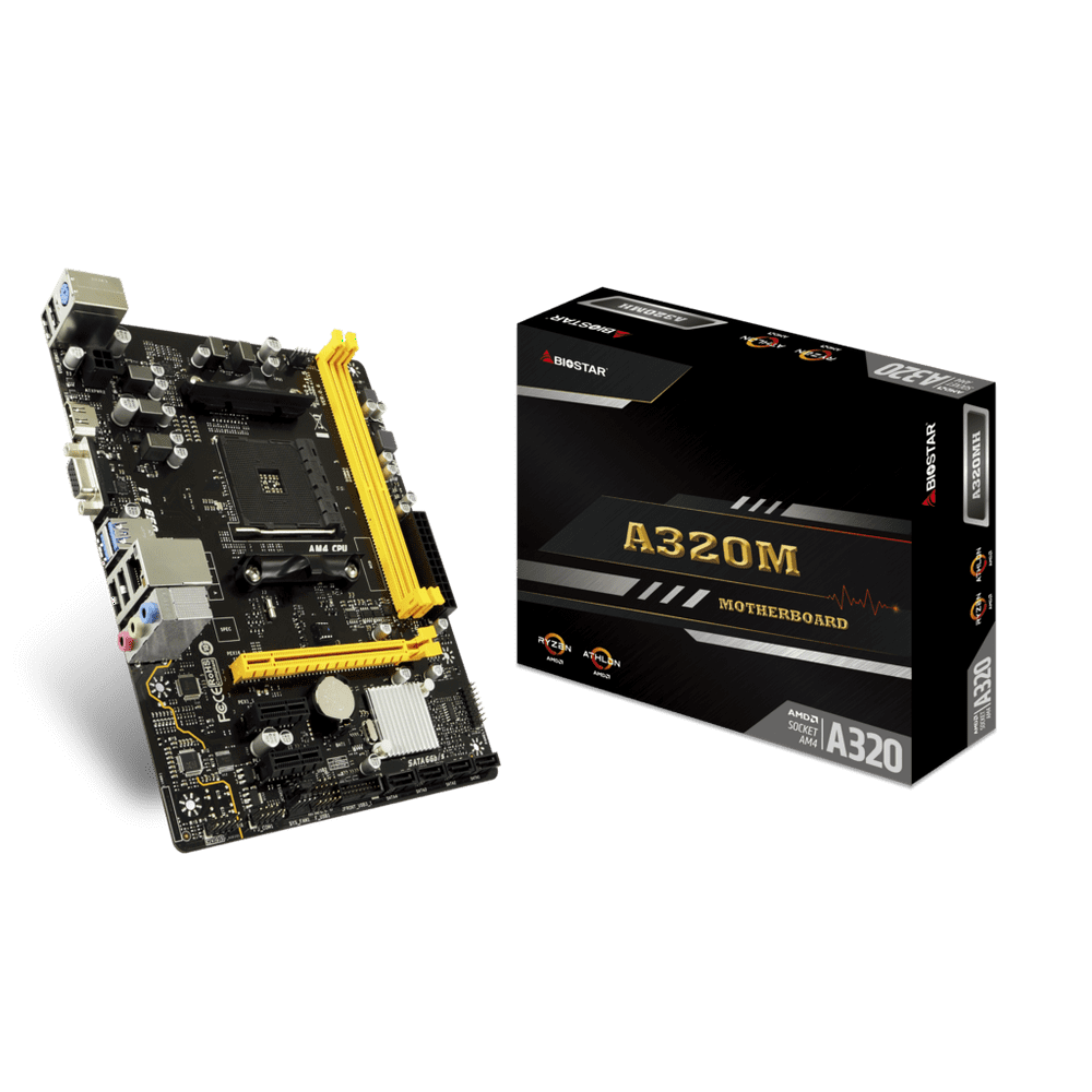 BIOSTAR A320MH AM4 AMD A320 SATA 6Gb/s Micro ATX AMD Motherboard