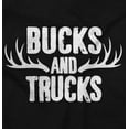 thumbnail image 2 of Bucks and Trucks Deer Hunting Antlers Plus Size Long Sleeve Graphic Tee Shirt Brisco Brands 2X, 2 of 5