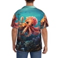 thumbnail image 3 of Fotbe Underwater Plant Octopus Camisa Estampada de Manga Corta para Hombre, Casual de Verano, Estilo Playero, Sin Arrugas-Large, 3 of 5