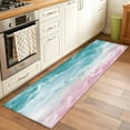 thumbnail image 2 of 2'x6' Rug Runners for Hallways Kitchen, Turquoise Pink Coastal Non Slip Entryway Beside Floor Carpet Runner, Summer Beach Nautical Washable Laundry Room Bedroom Throw Rugs Mat for Family Pet, 2 of 8